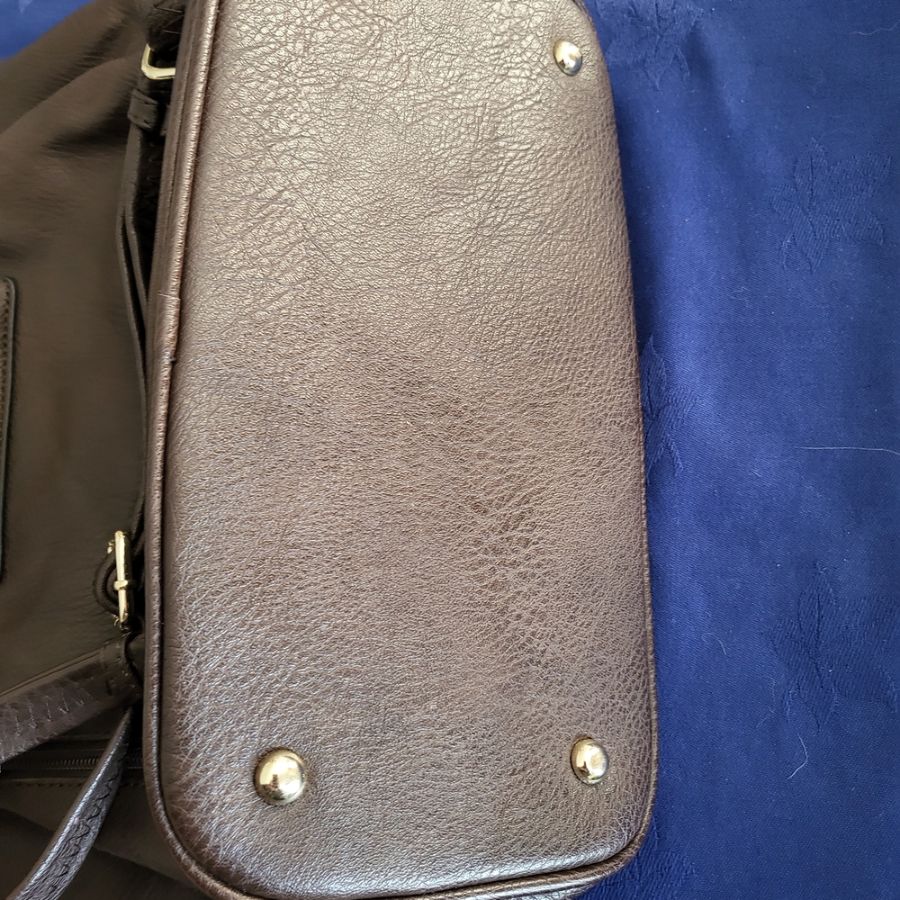 Brown Textured Vegan Leather Womens Backpack - Picture 8 of 11